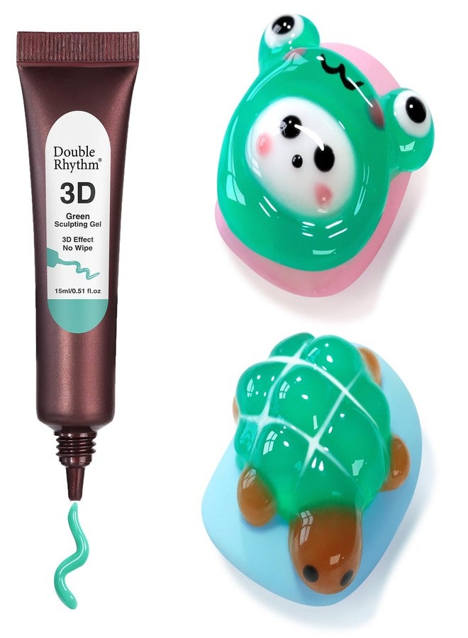 Double Rhythm 0.5 Oz 3D Nail Gel Art Sculpting No Wipe for Designs DIY Nail Art for Drawing, Molding,and Decoration (3D Sculpting Gel Green) - Image 1